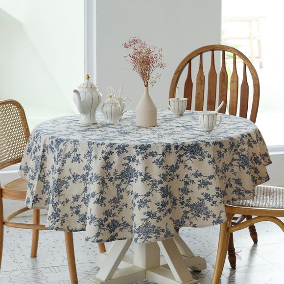 Floral Tablecloth 60" Round (Set of 2) - Picture 2 of 4